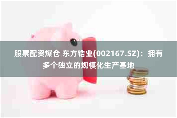 股票配资爆仓 东方锆业(002167.SZ)：拥有多个独立的规模化生产基地